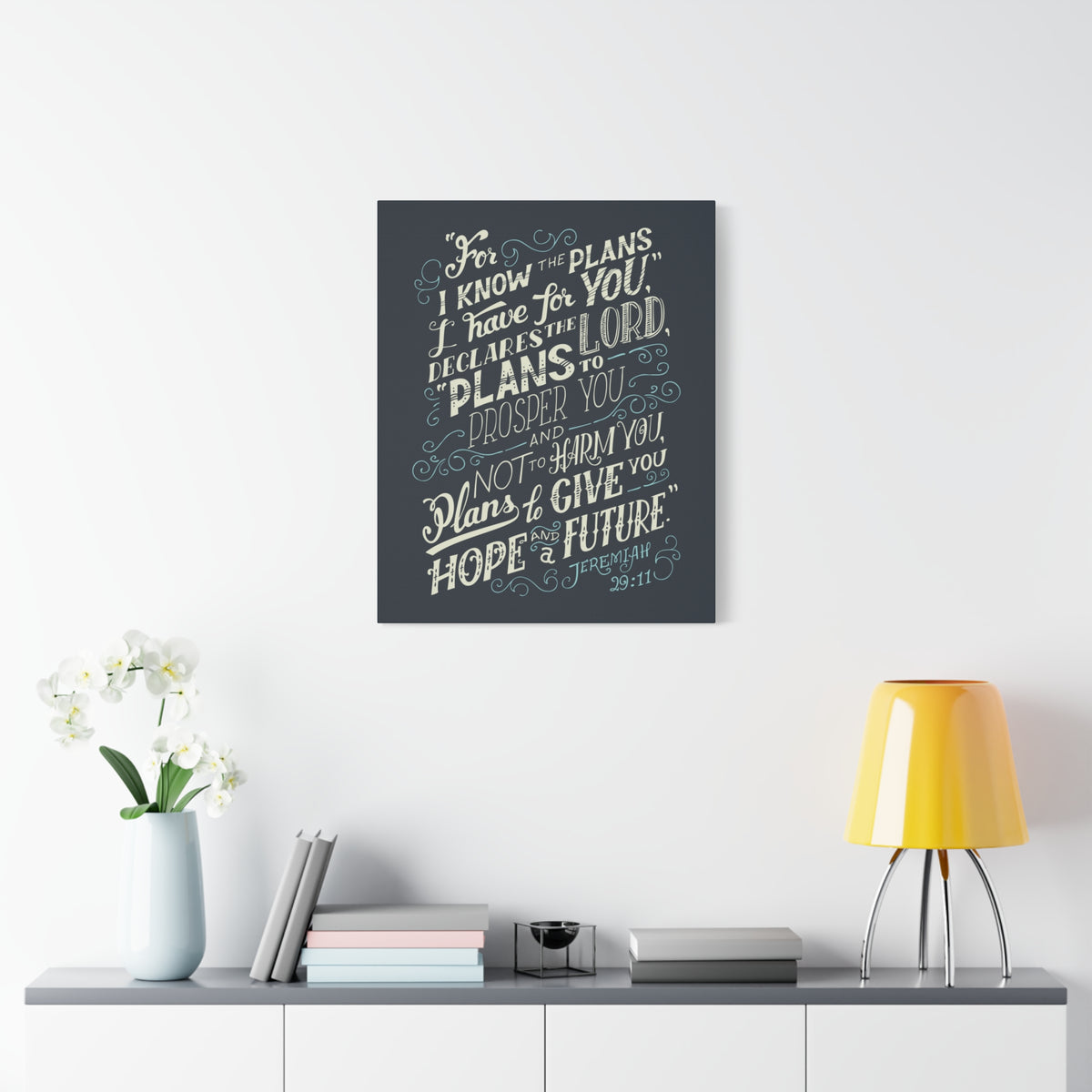 Scripture Canvas Declares The Lord Jeremiah 29:11 Christian Wall Art Bible Verse Print Ready to Hang