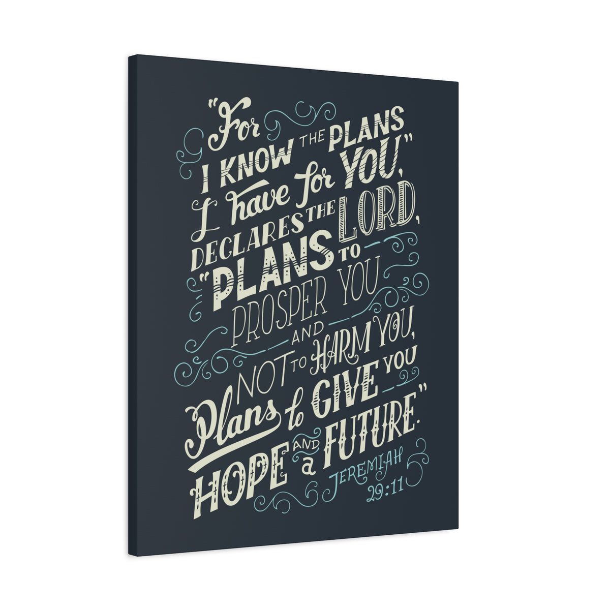 Scripture Canvas Declares The Lord Jeremiah 29:11 Christian Wall Art Bible Verse Print Ready to Hang