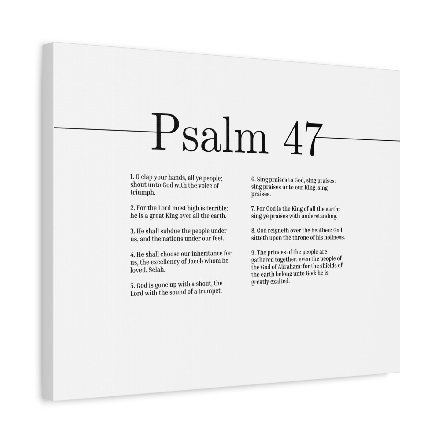Scripture Canvas For God Is King Psalm 47 Christian Wall Art Bible Verse Print Ready to Hang