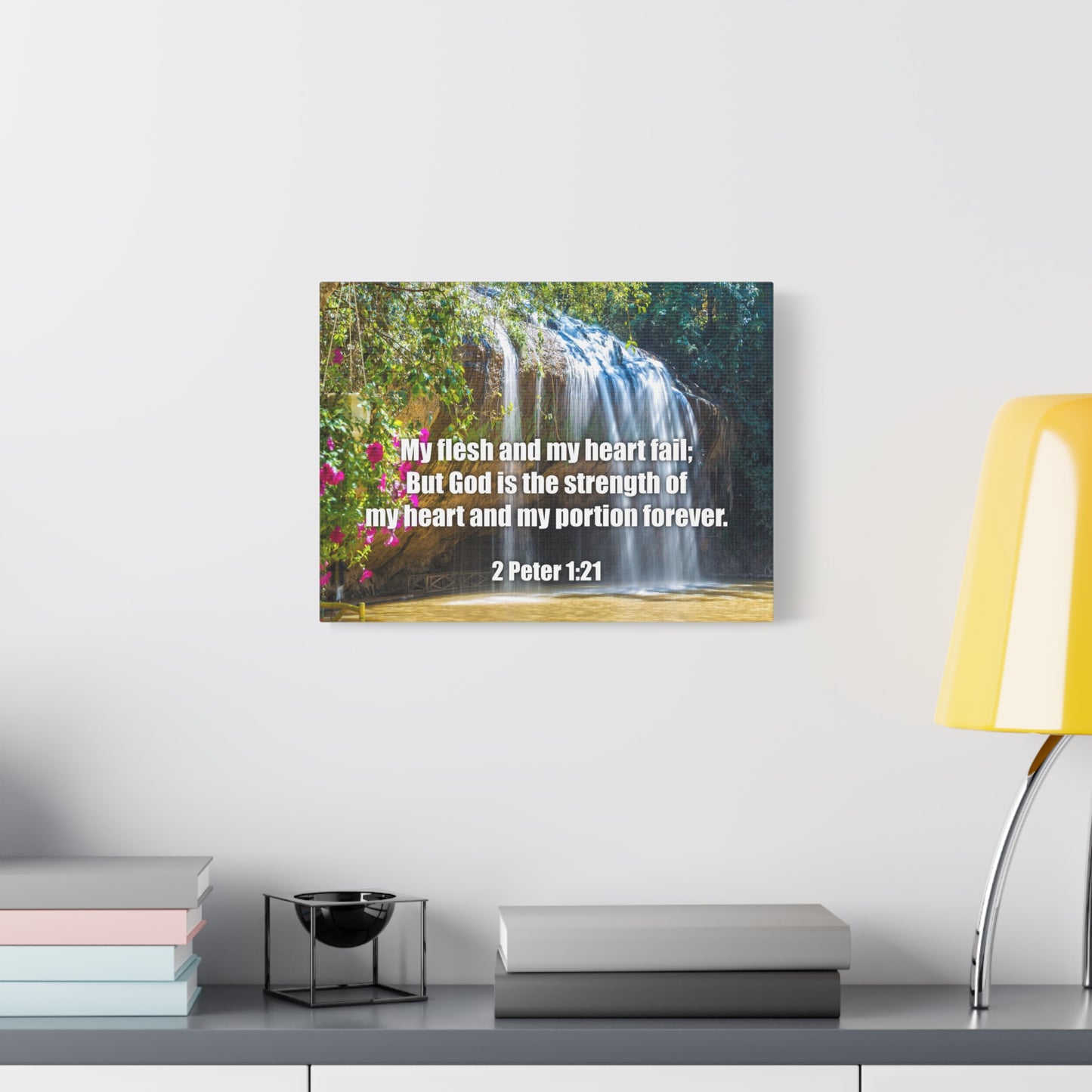 Scripture Canvas My Flesh and My Heart Psalm 73:26 Christian Wall Art Bible Verse Print Ready to Hang