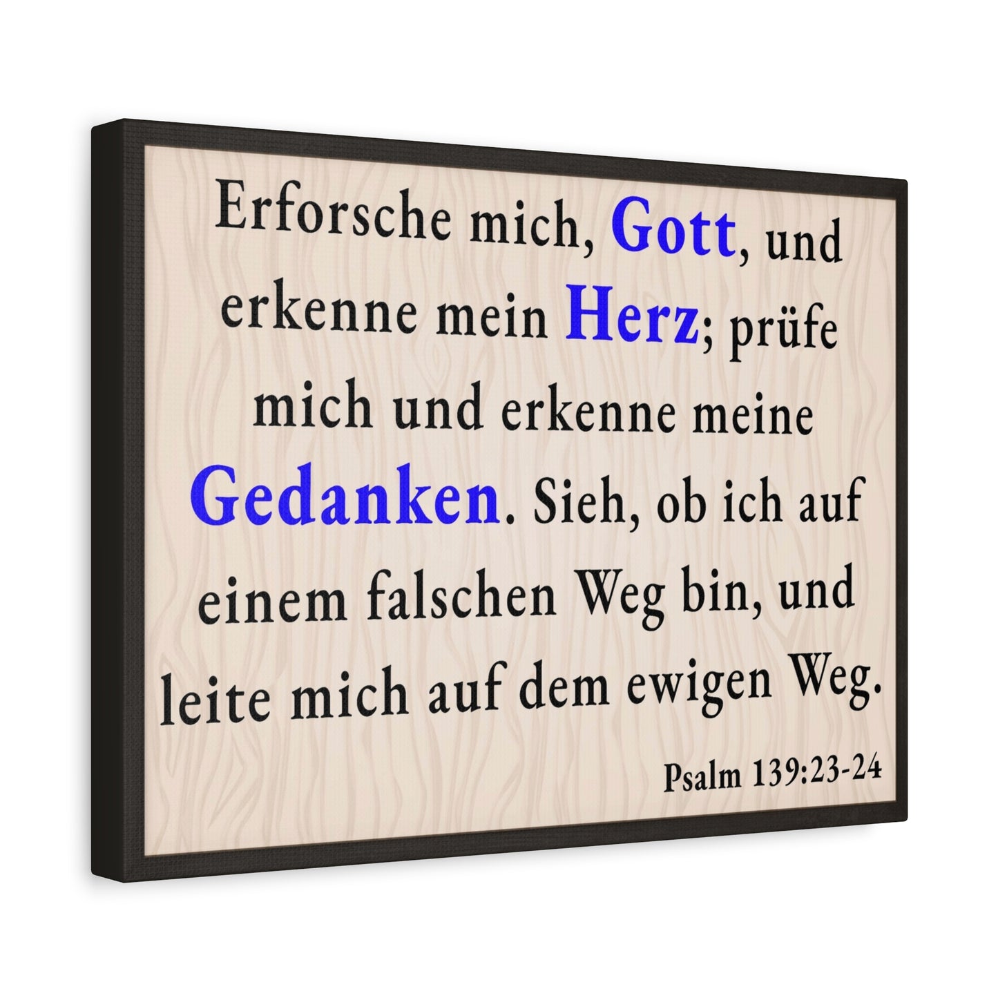 Scripture Walls Psalm 139:23-24 Search Me God German Bible Verse Canvas Christian Wall Art Ready to Hang Unframed