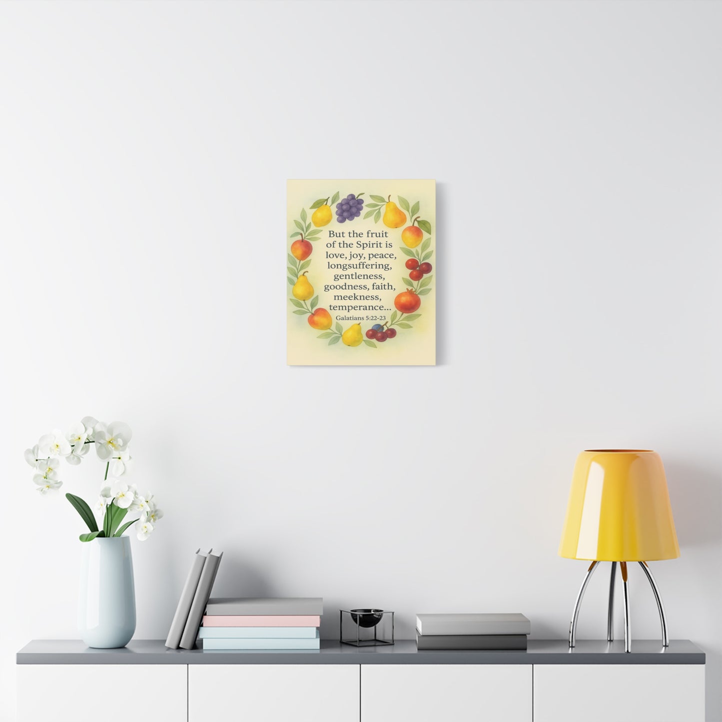 Bible Verse Canvas Galatians 5:22-23 Christian Home Décor Wall Art Scripture Ready to Hang Faith Print