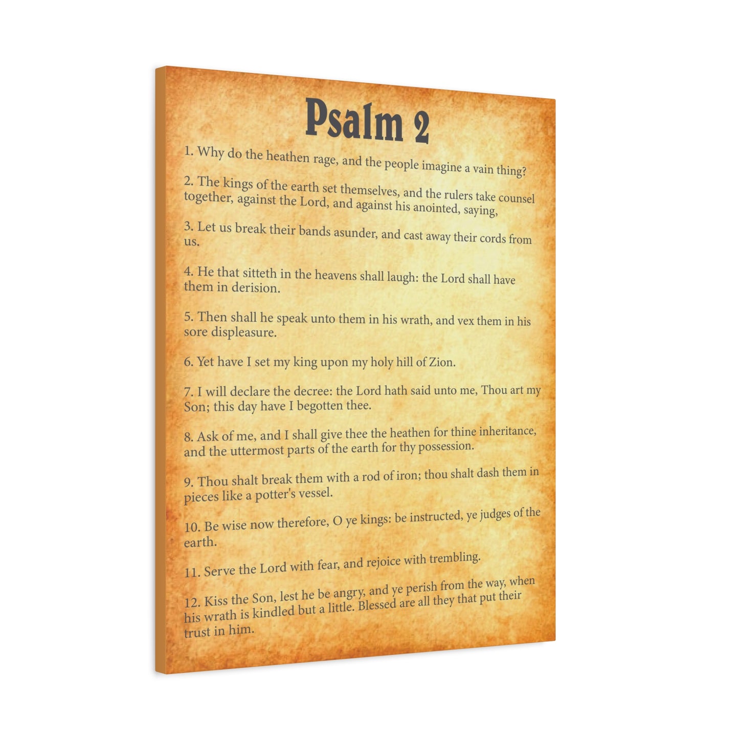 Scripture Walls Psalm 2 Gold Bible Chapter Canvas Christian Wall Art Ready to Hang