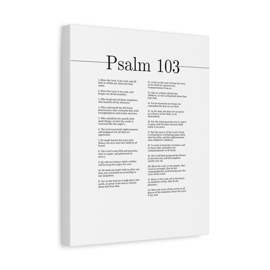 Scripture Canvas Bless His Holy Name Psalm 103 Christian Wall Art Bible Verse Print Ready to Hang