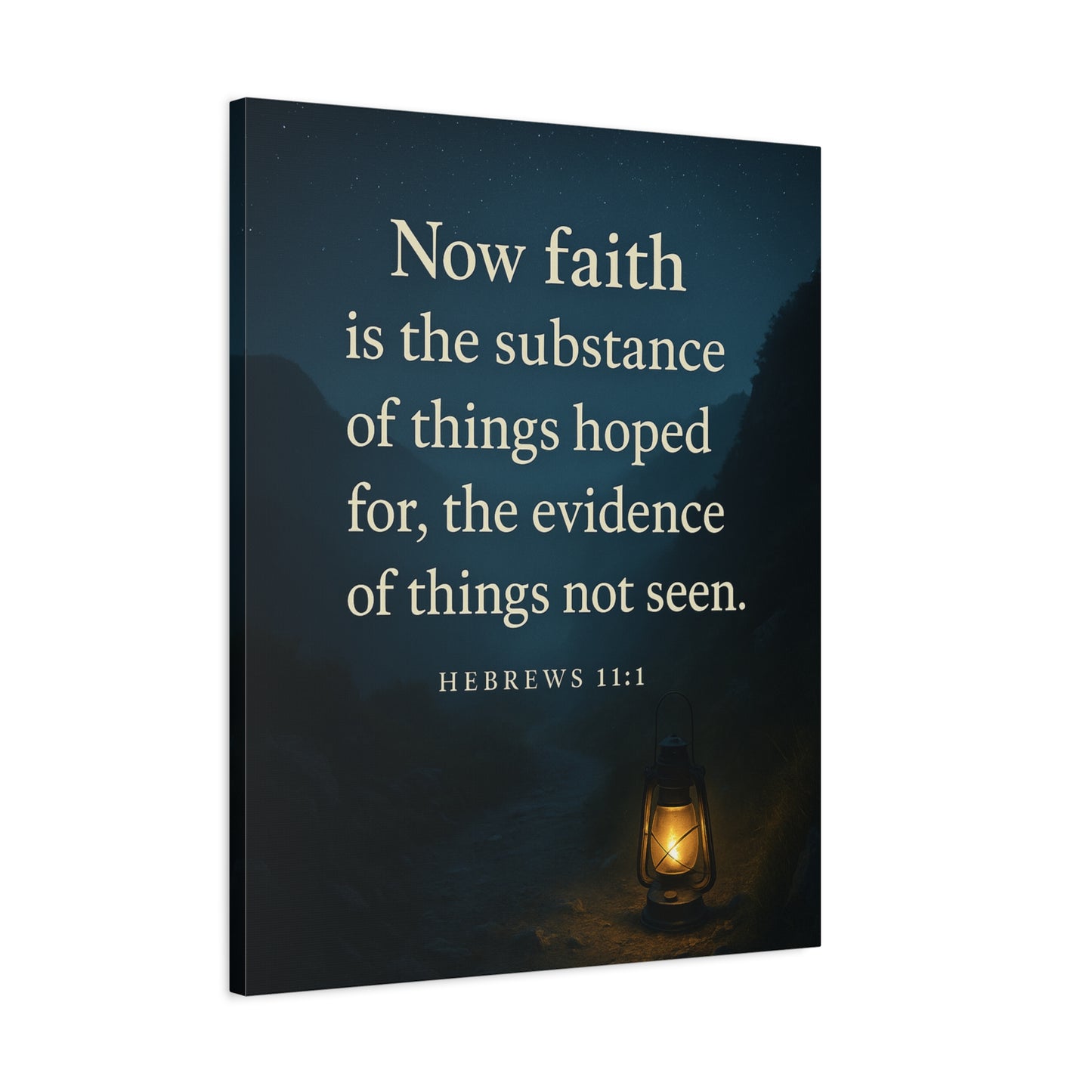 Bible Verse Canvas Hebrews 11:1 Christian Home Décor Wall Art Scripture Ready to Hang Faith Print