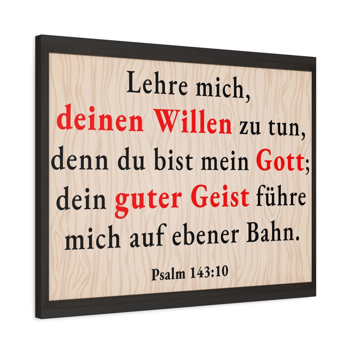 Scripture Walls Psalm 143:10 Doing Your Will German Bible Verse Canvas Christian Wall Art Ready to Hang Unframed