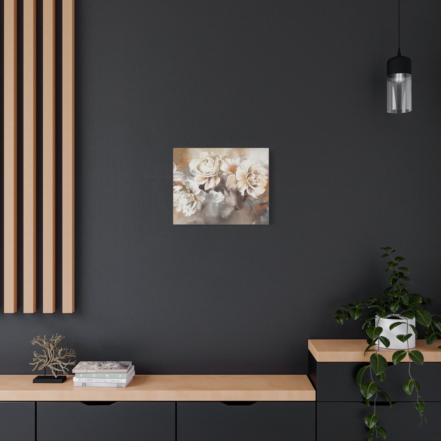 Oil Painting With Flower Rose & Peonies Flower Canvas Wall Art for Home Decor Ready-to-Hang