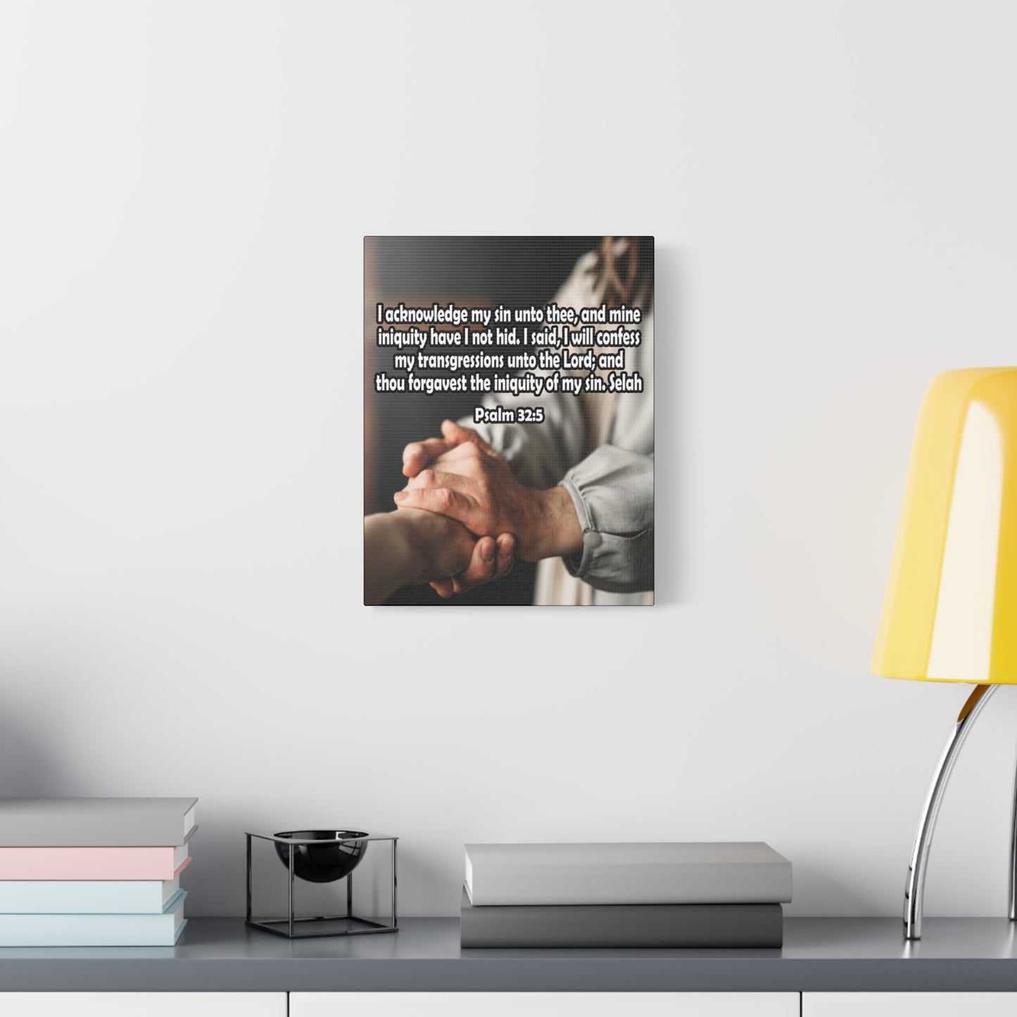 Bible Verse Canvas I Acknowledge My Sin Psalm 32:5 Christian Home Decor Scripture Art