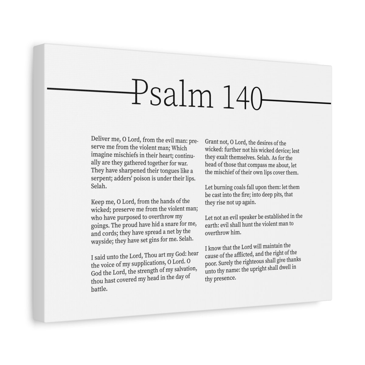 Scripture Canvas Deliverance From Evil Men Psalm 140 Christian Wall Art Bible Verse Print Ready to Hang