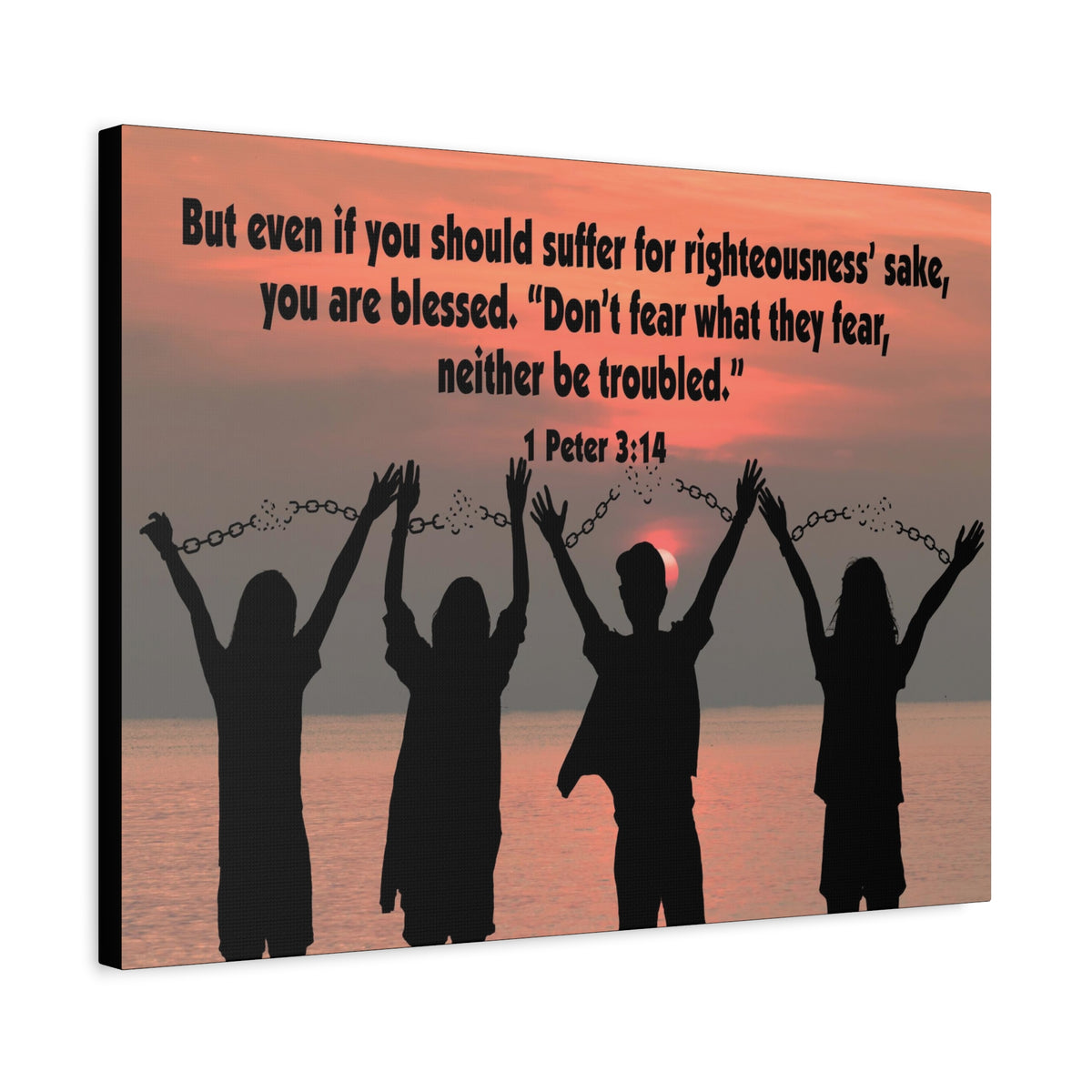Scripture Canvas Don't Fear What They Fear 1 Peter 3:14 Christian Wall Art Bible Verse Print Ready to Hang