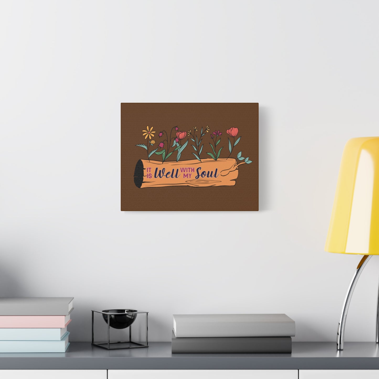 Scripture Canvas With My Soul Flower Psalm 42:7 Christian Wall Art Bible Verse Print Ready to Hang