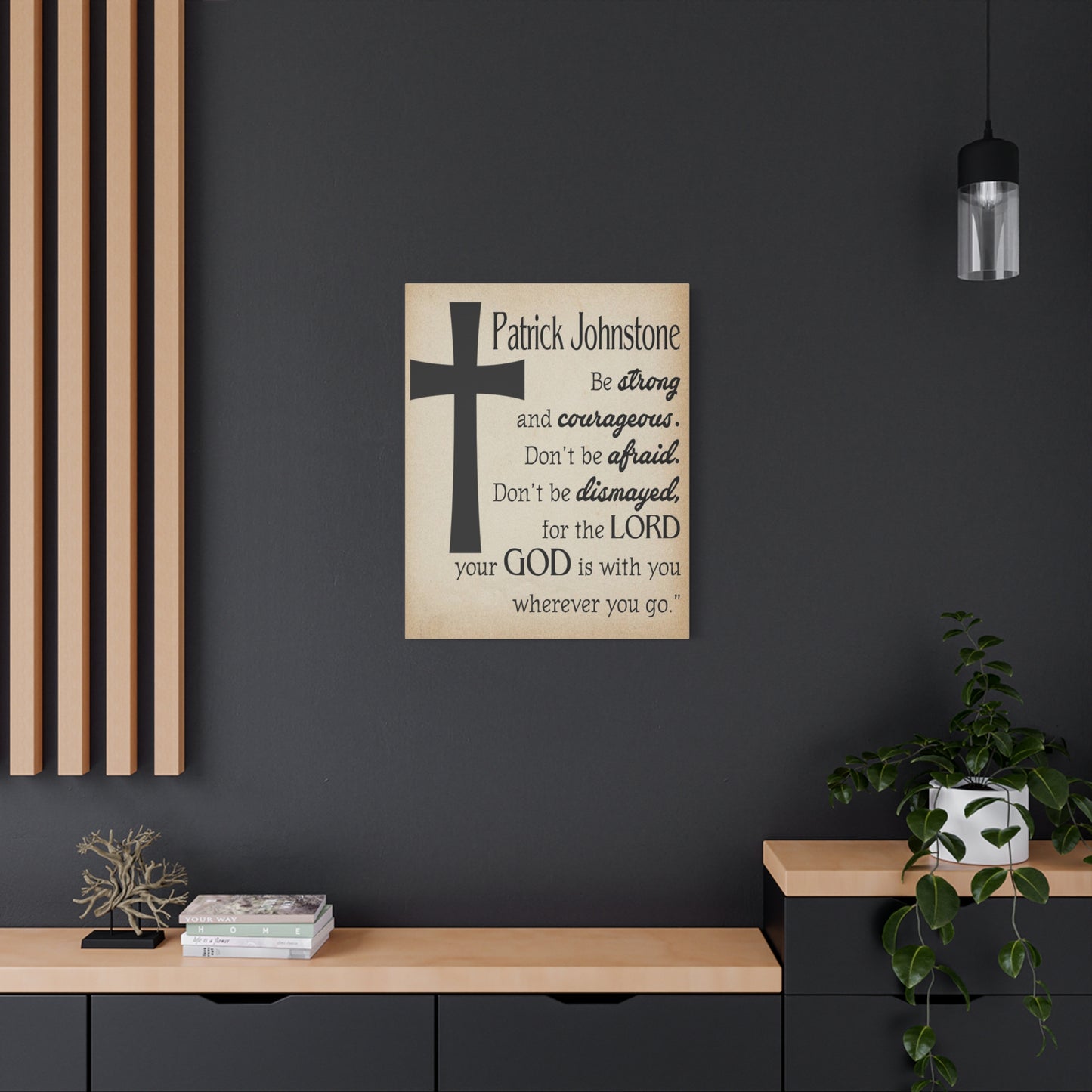 Scripture Walls Personalized Joshua 1:9 Cross Bible Chapter Canvas Christian Wall Art Ready to Hang