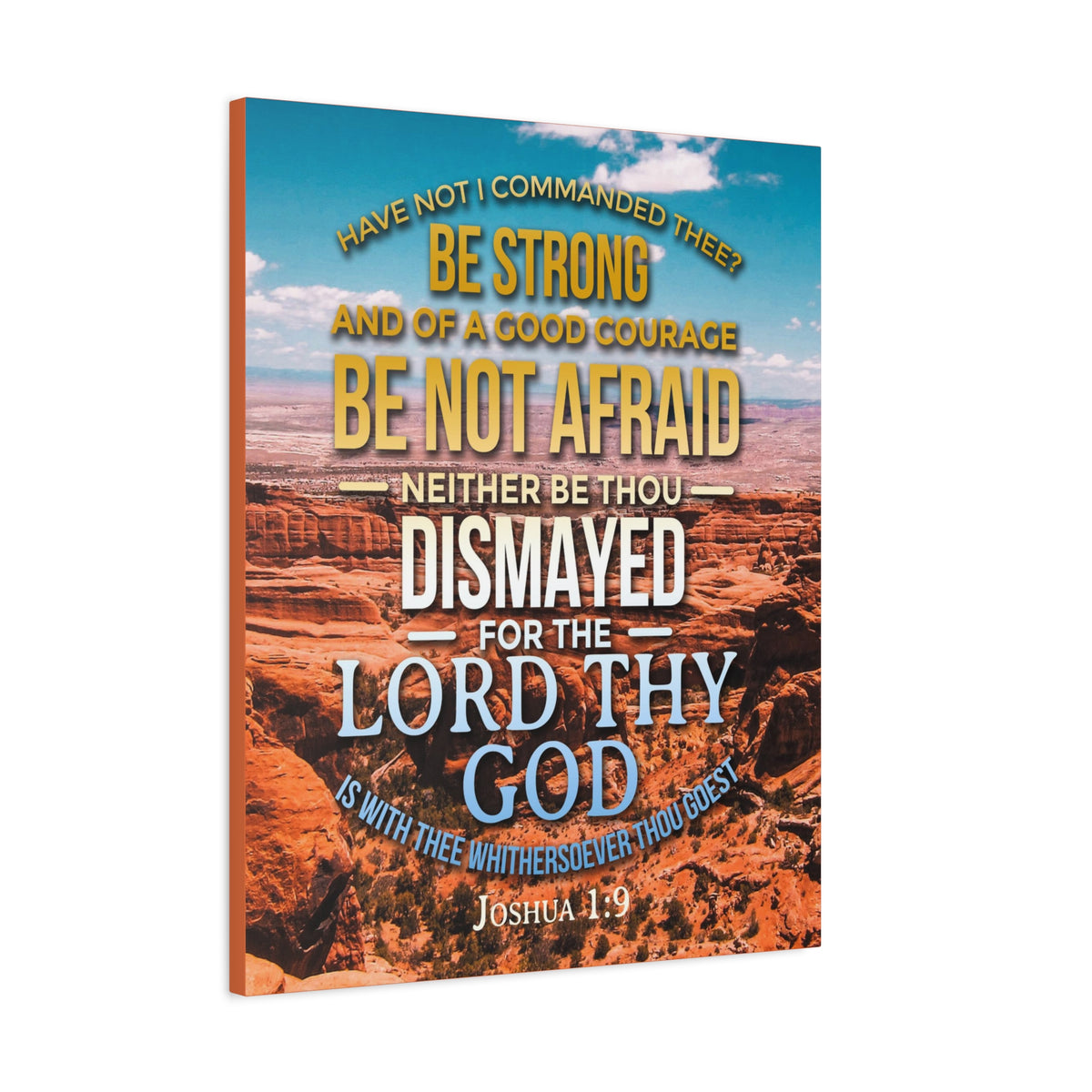 Scripture Canvas Be Not Afraid Joshua 1:9 Christian Wall Art Bible Verse Print Ready to Hang