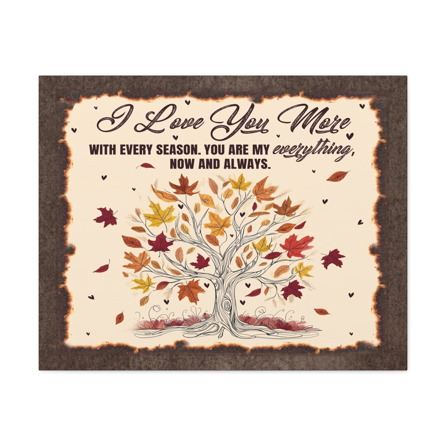 To My Wife I Love You More - Seasonal Tree of Love Canvas Wall Art - Heartfelt Gift for Every Season