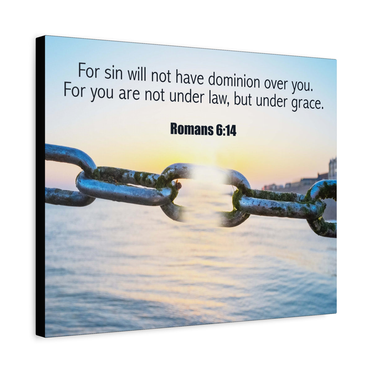 Scripture Canvas Trust Under Grace Romans 6:14 Christian Wall Art Bible Verse Print Ready to Hang