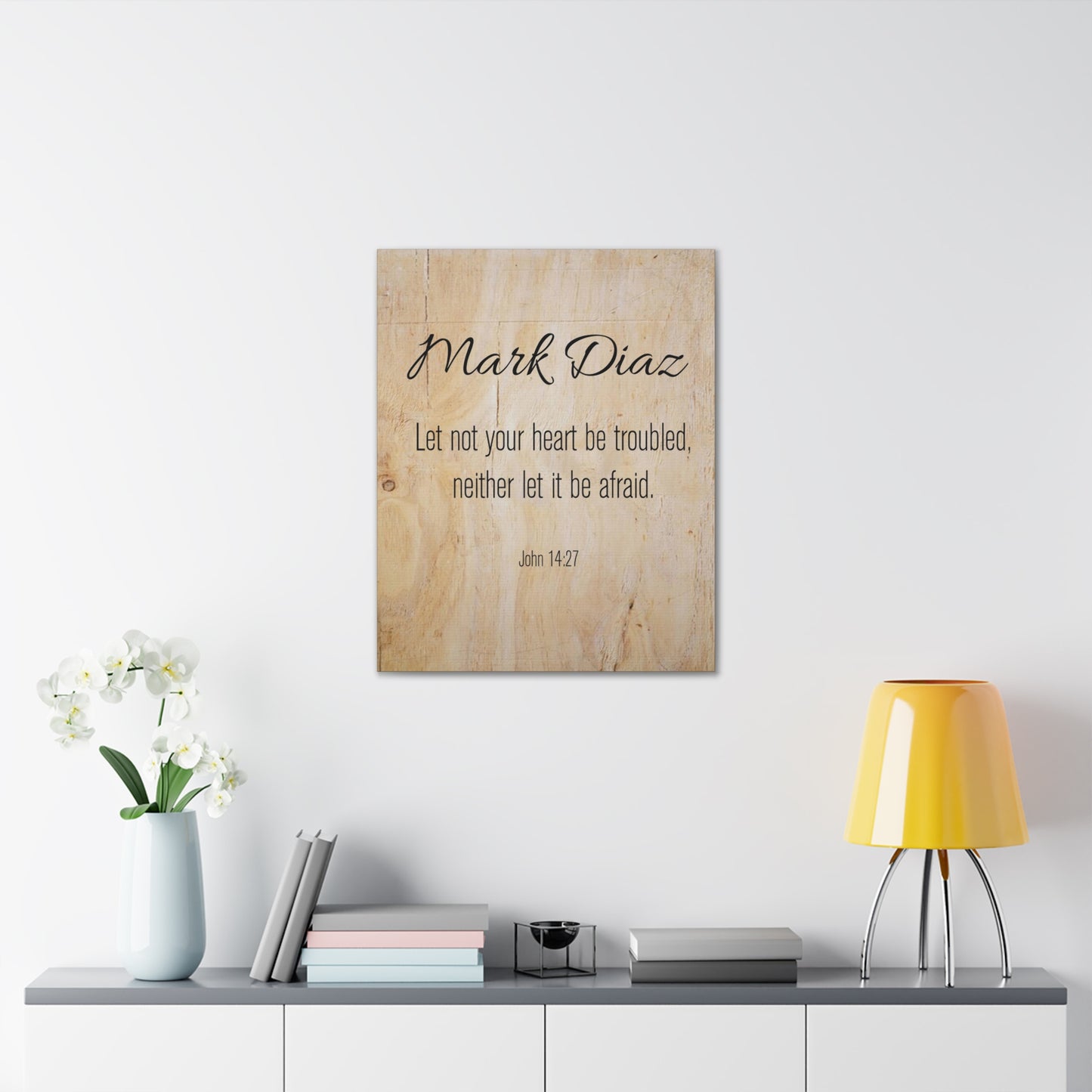 Personalized No Fear No Trouble John 14:27 Bible Chapter Canvas Christian Wall Art Ready to Hang