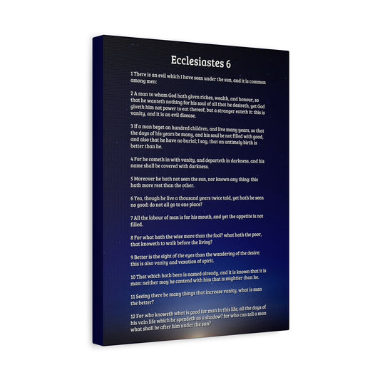 Scripture Walls Vanity Of Riches Ecclesiastes 6 Bible Verse Canvas Christian Wall Art Ready to Hang