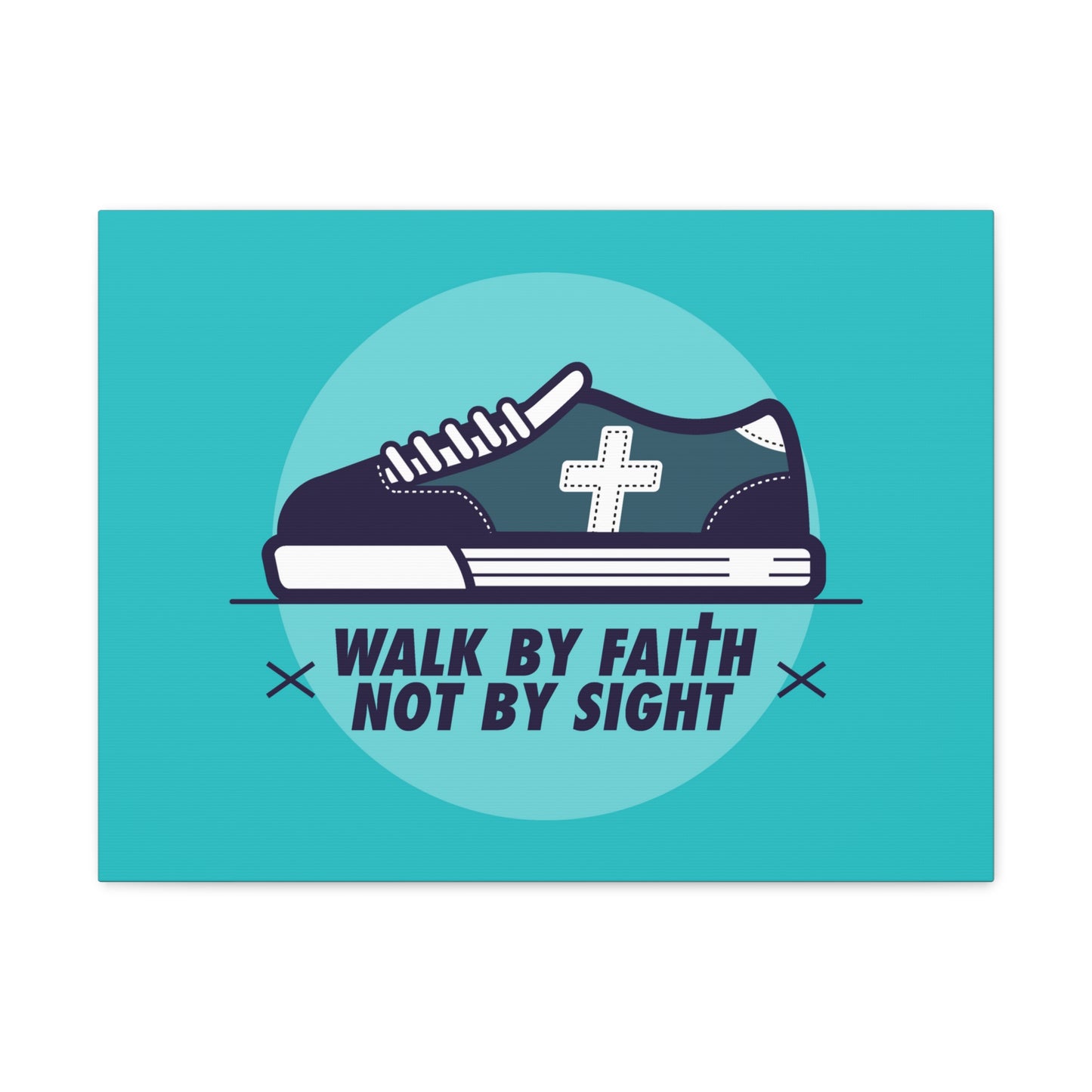 Walk By Faith Not By Sight 2 Corinthians 5:7 Blue Shoes Christian Wall Art Bible Verse Print Ready to Hang