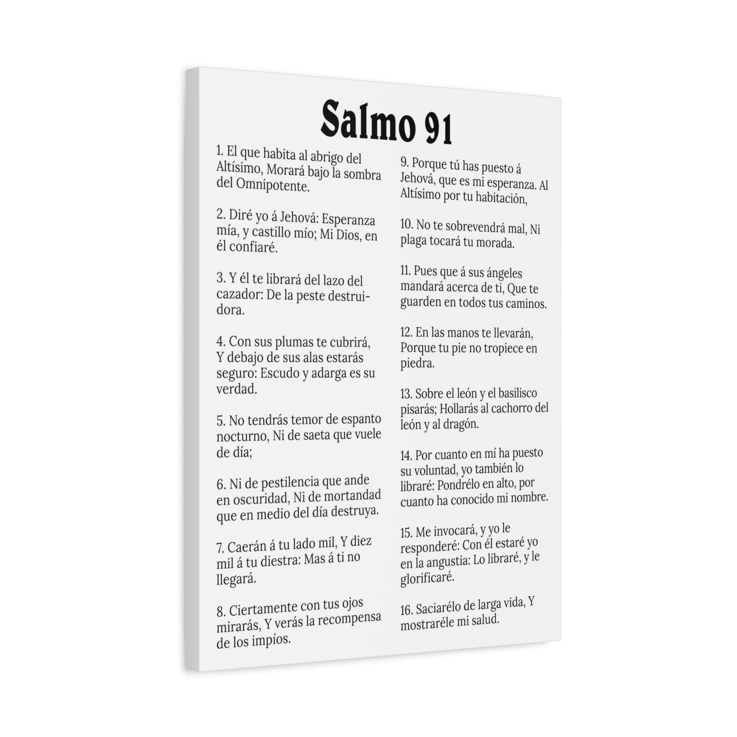 Scripture Walls Salmo 91 White Christian Wall Art Print Ready to Hang Unframed
