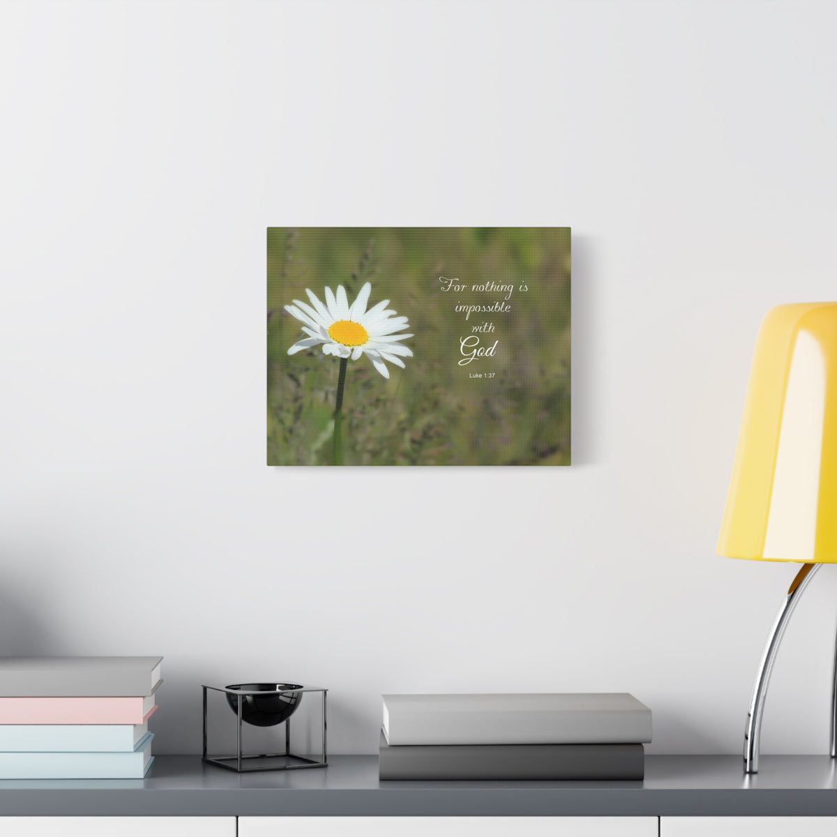 Scripture Canvas With God Luke 1:37 Christian Wall Art Bible Verse Print Ready to Hang