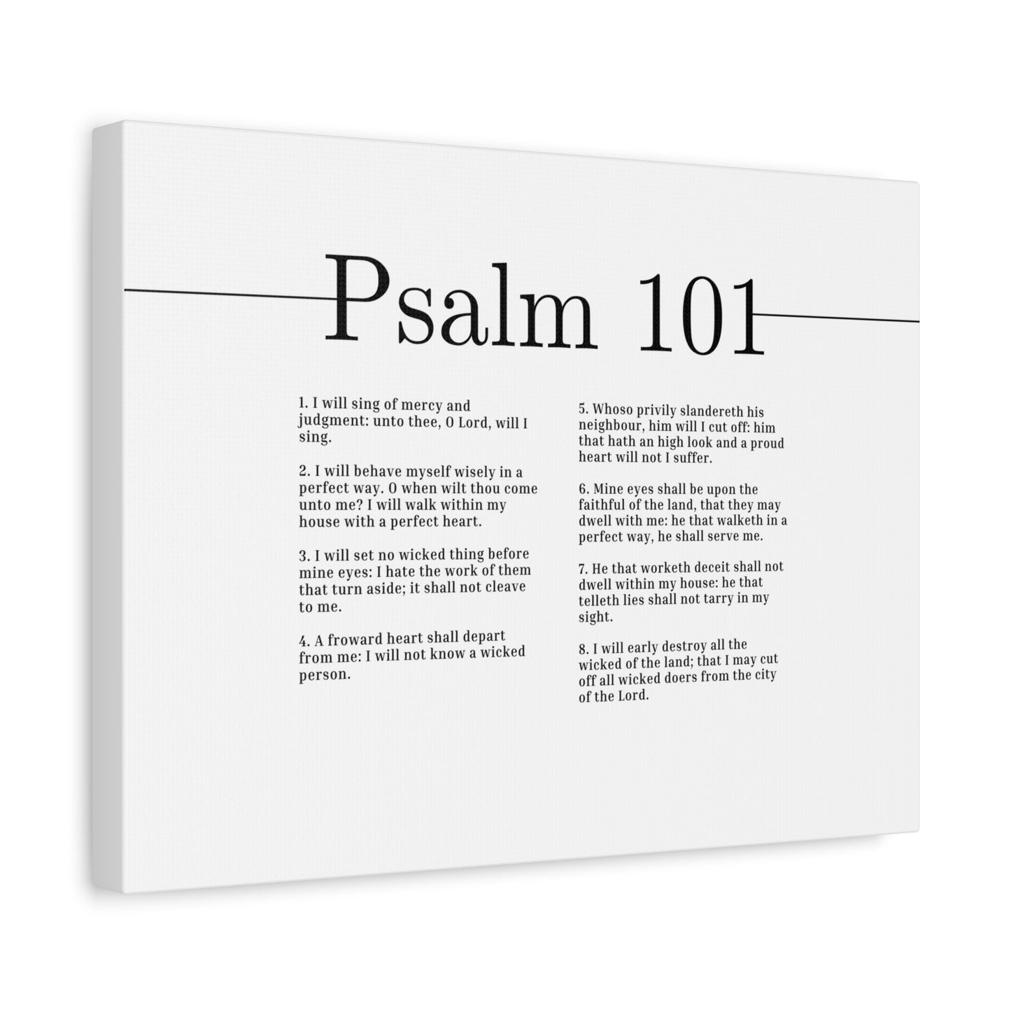 Scripture Canvas Sing Of Mercy And Judgement Psalm 101 Christian Wall Art Bible Verse Print Ready to Hang