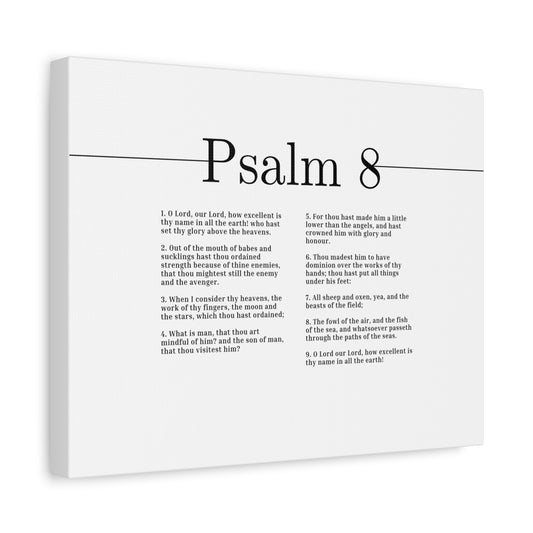 Scripture Canvas Glory Above The Heavens Psalm 8 Christian Wall Art Bible Verse Print Ready to Hang