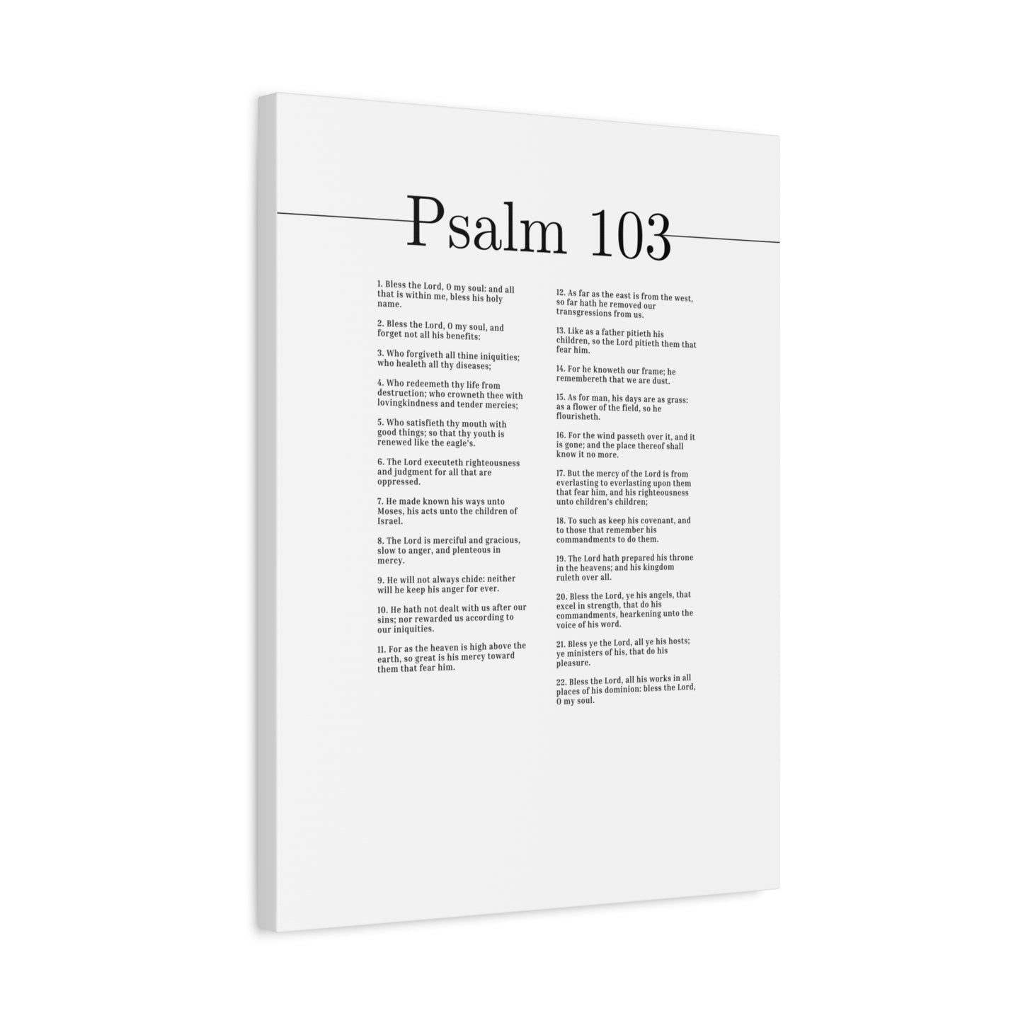 Scripture Canvas Bless His Holy Name Psalm 103 Christian Wall Art Bible Verse Print Ready to Hang