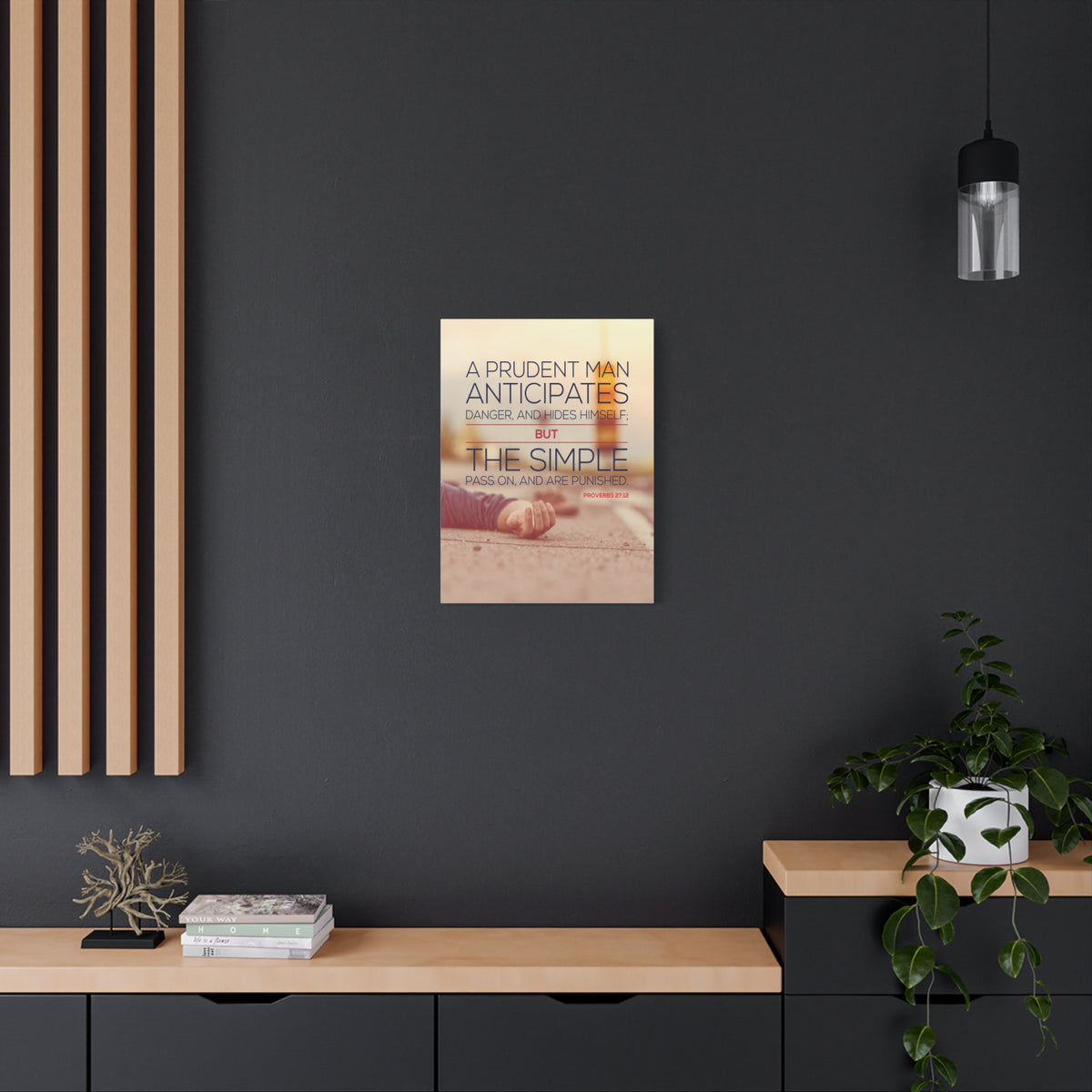 Scripture Canvas A Prudent Man Proverbs 27:12 Christian Wall Art Bible Verse Print Ready to Hang