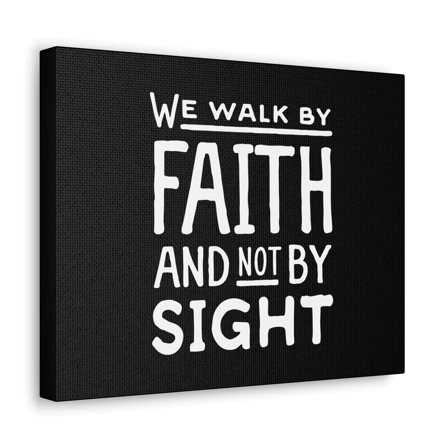 We Walk By Faith 2 Corinthians 5:7 Underlined Black Christian Wall Art Bible Verse Print Ready to Hang