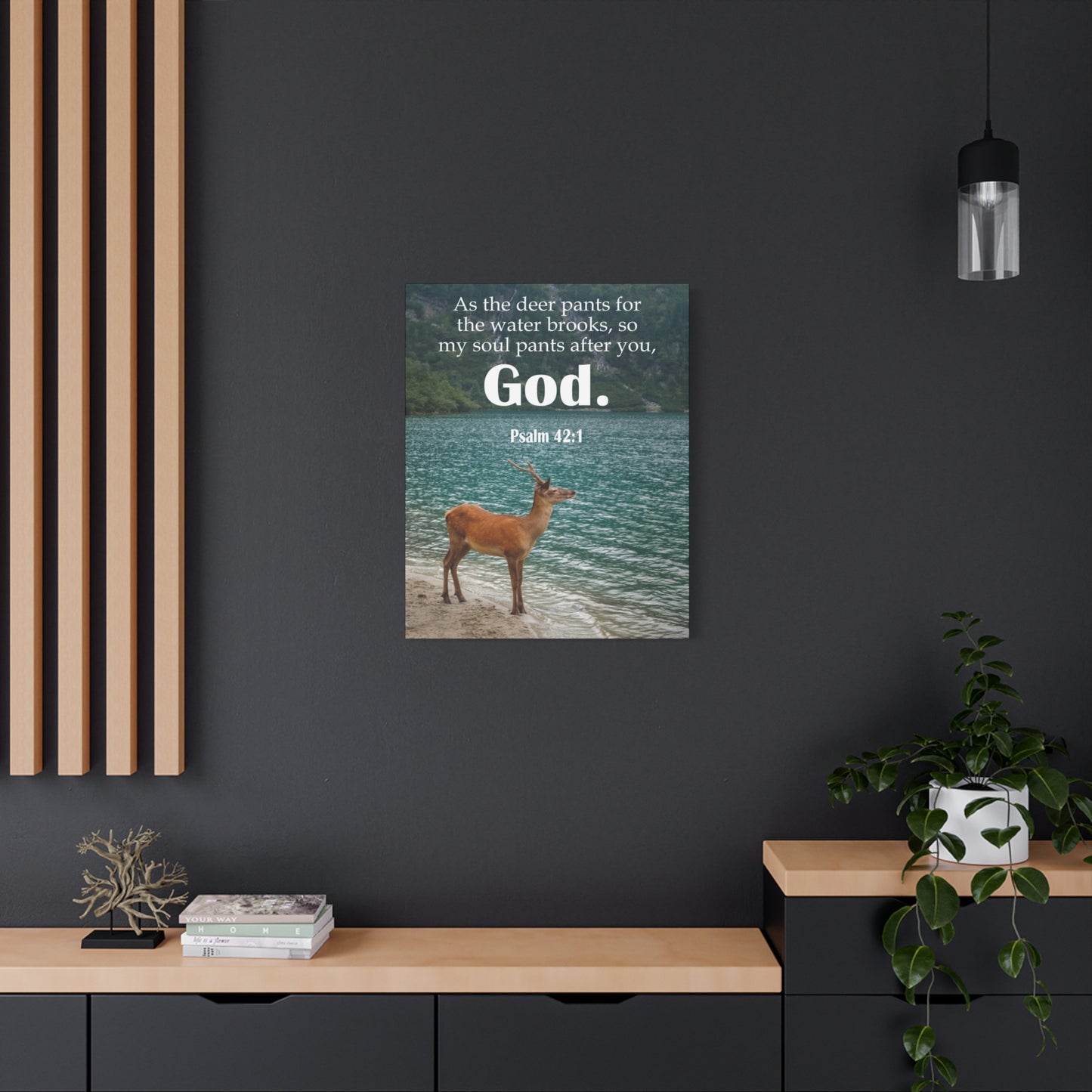 Scripture Canvas Soul Pants Psalm 42:1 Christian Wall Art Bible Verse Print Ready to Hang