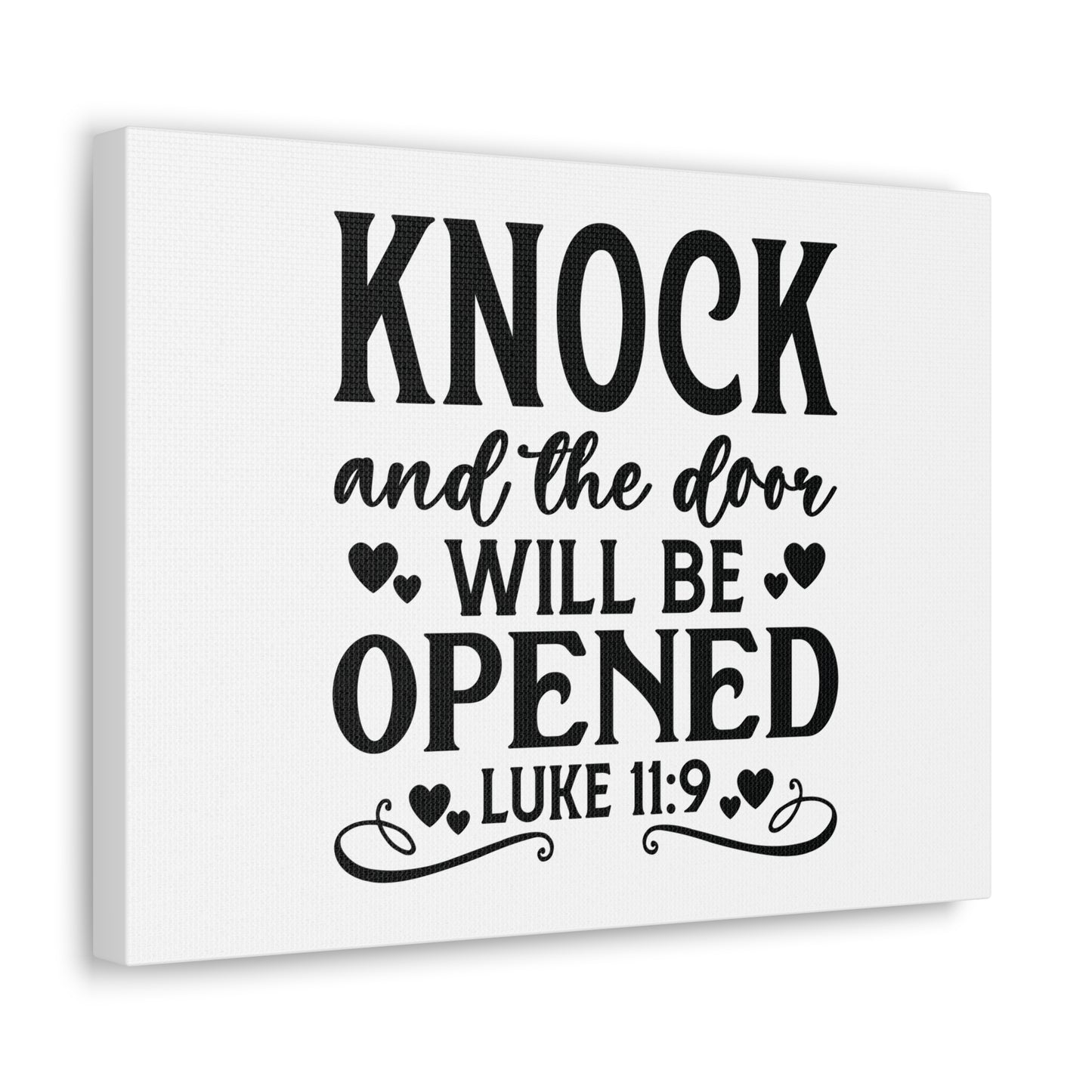 Will Be Opened Luke 11:9 Hearts Bible Verse Canvas Christian Wall Art Ready to Hang