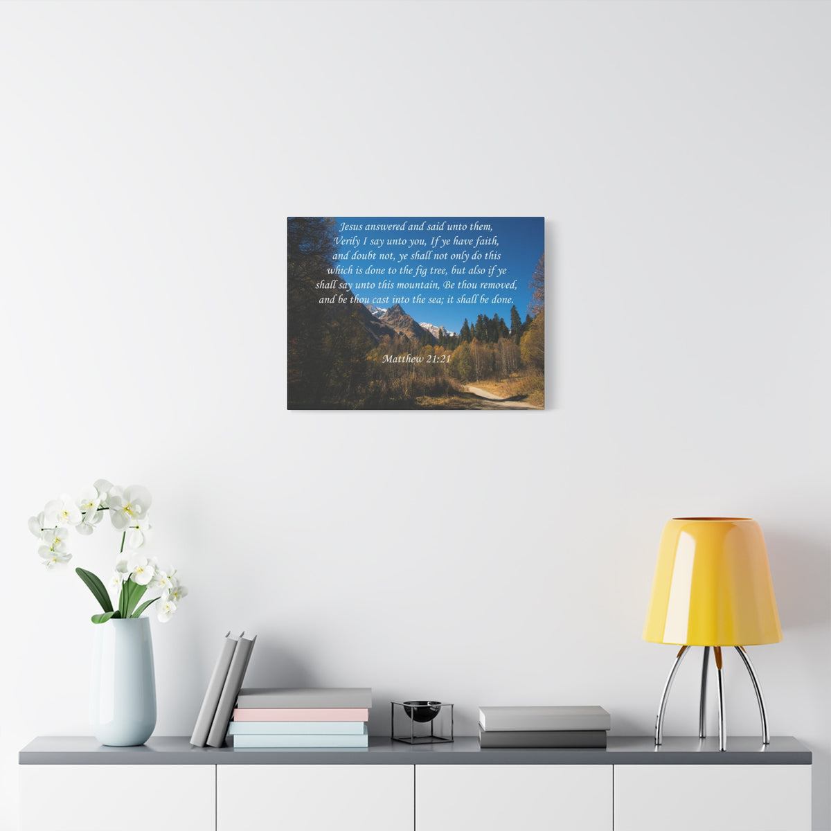 Scripture Canvas It Shall Be Done Matthew 21:21 Christian Wall Art Bible Verse Print Ready to Hang