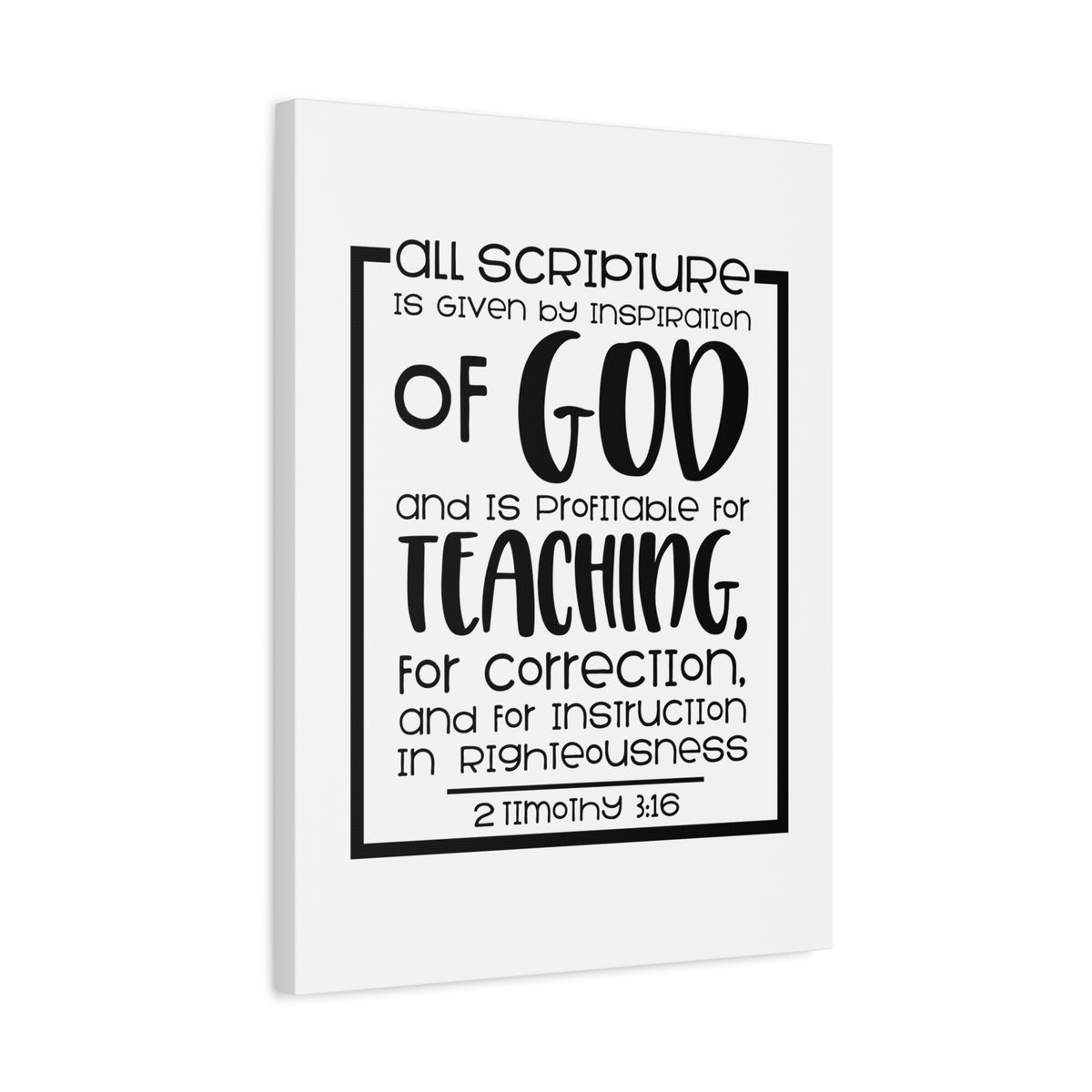 Scripture Canvas Teaching 2 Timothy 3:16 Christian Wall Art Bible Verse Print Ready to Hang