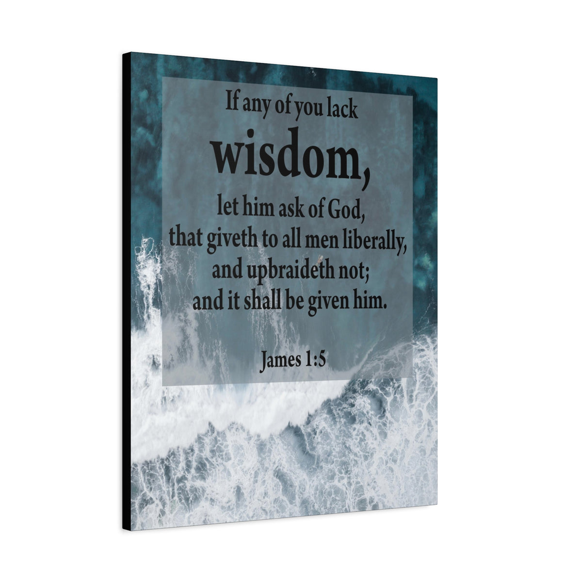 Scripture Canvas Lack Wisdom James 1:5 Christian Wall Art Bible Verse Print Ready to Hang