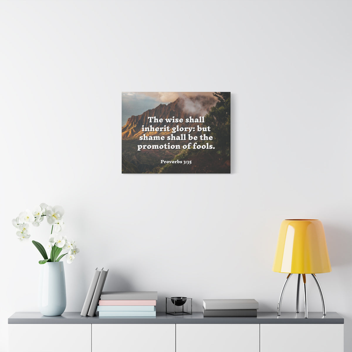 Scripture Canvas Inherit Glory Proverbs 3:35 Christian Wall Art Bible Verse Print Ready to Hang