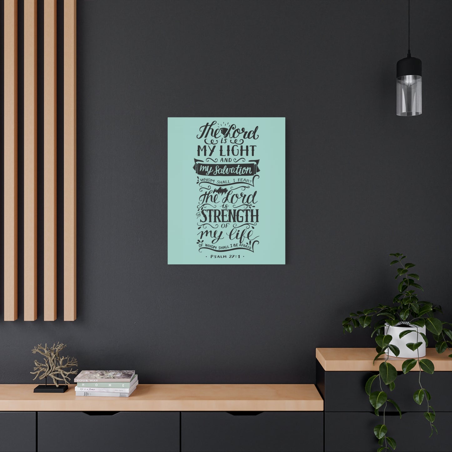 Scripture Canvas The Lord Is My Light Psalm 27 :1 Christian Wall Art Bible Verse Print Ready To Hang