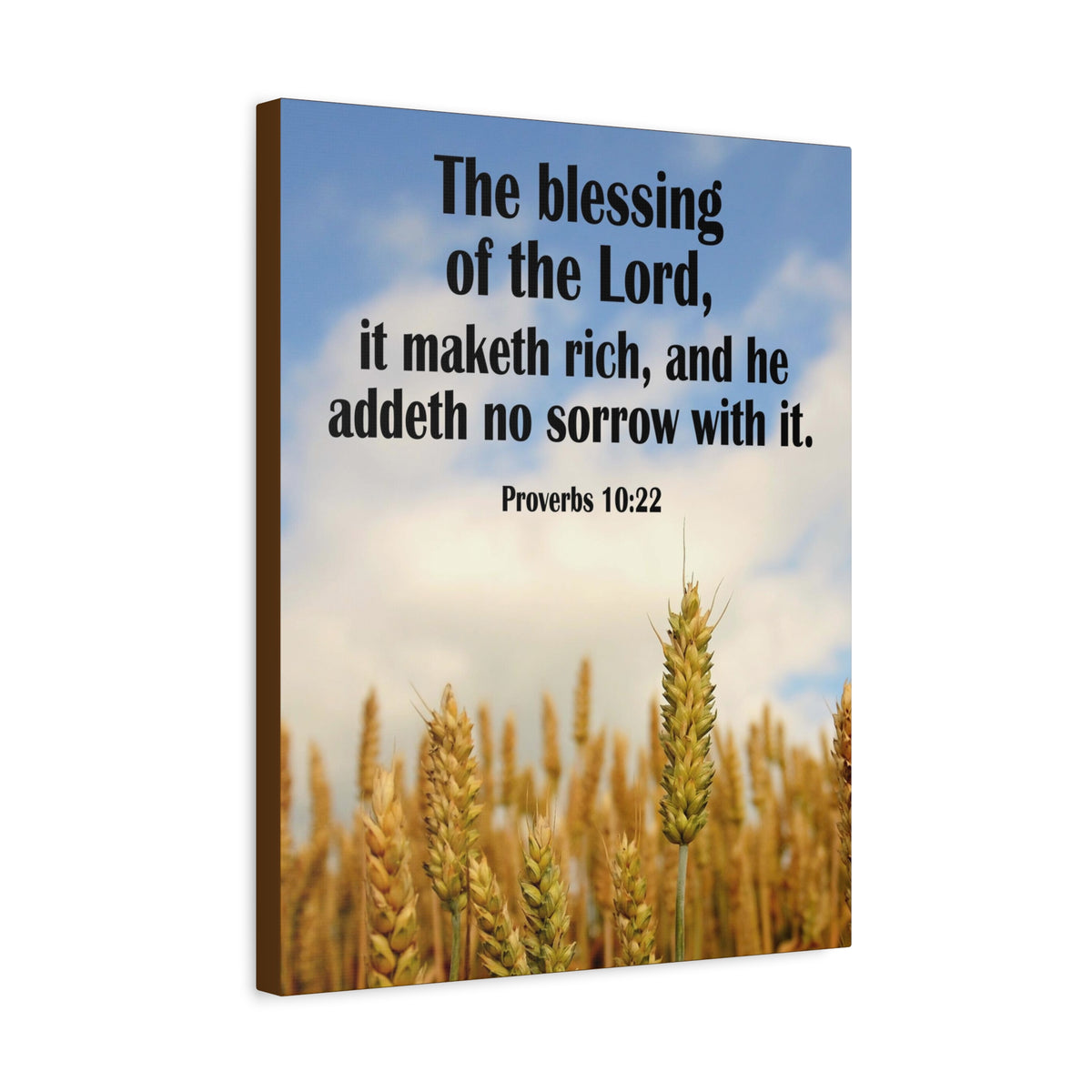 Scripture Canvas The Blessing of The Lord Proverbs 10:22 Christian Wall Art Bible Verse Print Ready to Hang