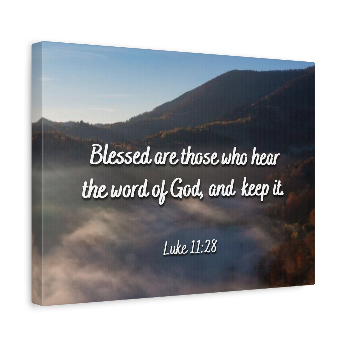 Scripture Canvas Blessed Are They Luke 11:28 Christian Wall Art Bible Verse Print Ready to Hang