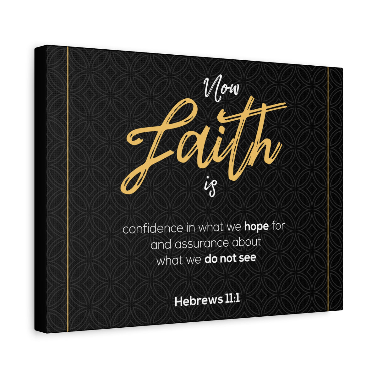 Scripture Canvas We Hope Black Hebrews 11:1 Christian Wall Art Bible Verse Print Ready to Hang
