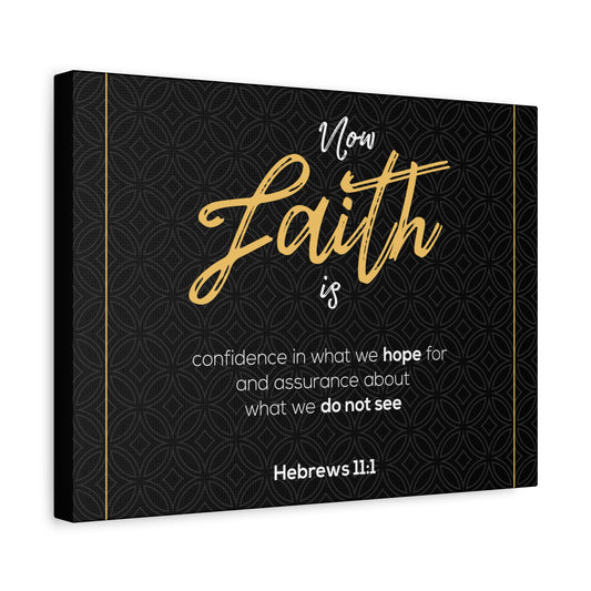 Scripture Canvas We Hope Black Hebrews 11:1 Christian Wall Art Bible Verse Print Ready to Hang