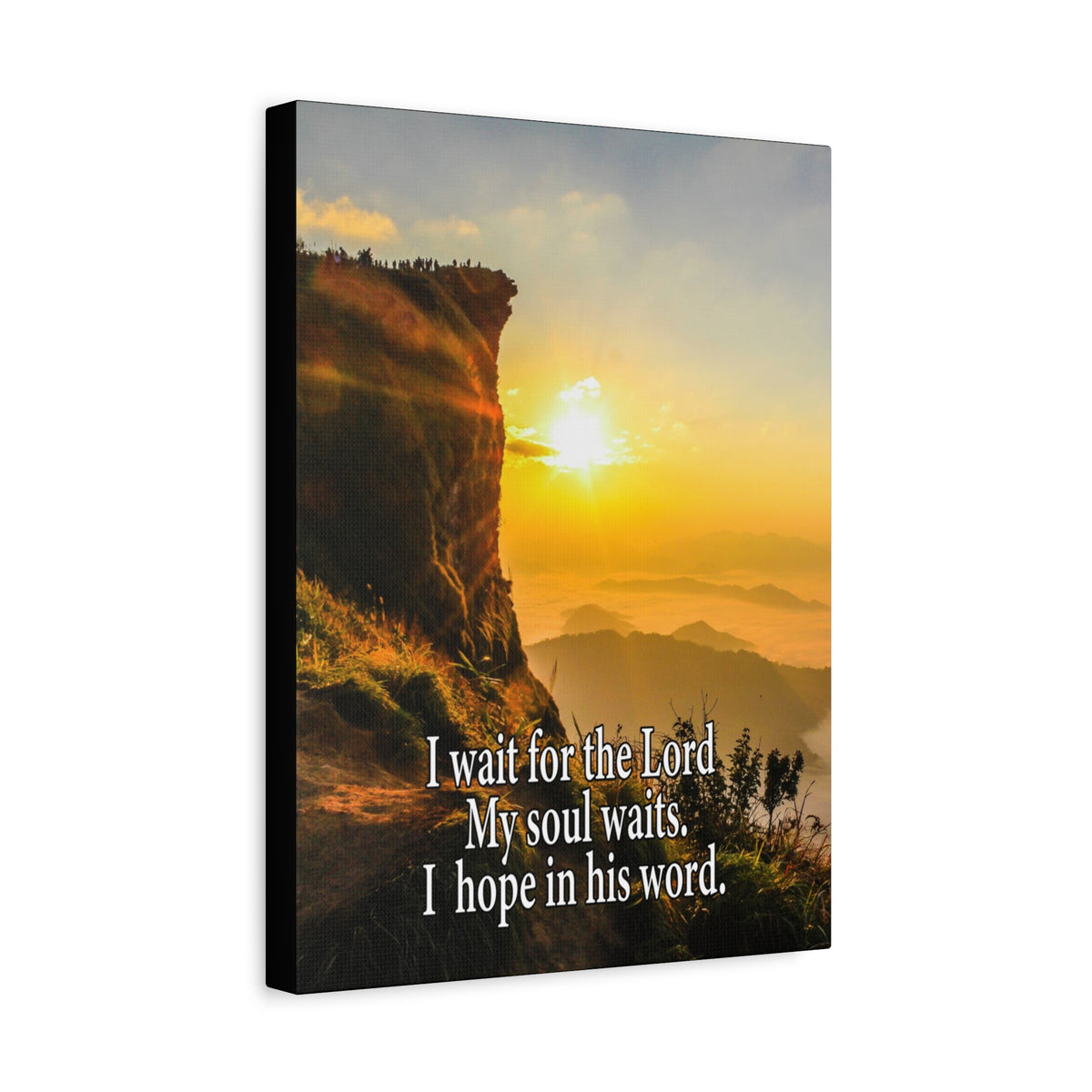 I Wait For The Lord Scripture Canvas I Wait For The Lord Psalm 130:5 Christian Wall Art Bible Verse Print Ready to Hang