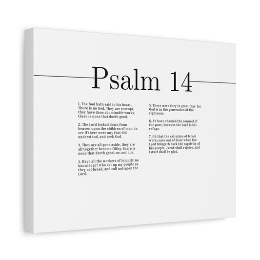Scripture Canvas Seek God Psalm 14 Christian Wall Art Bible Verse Print Ready to Hang