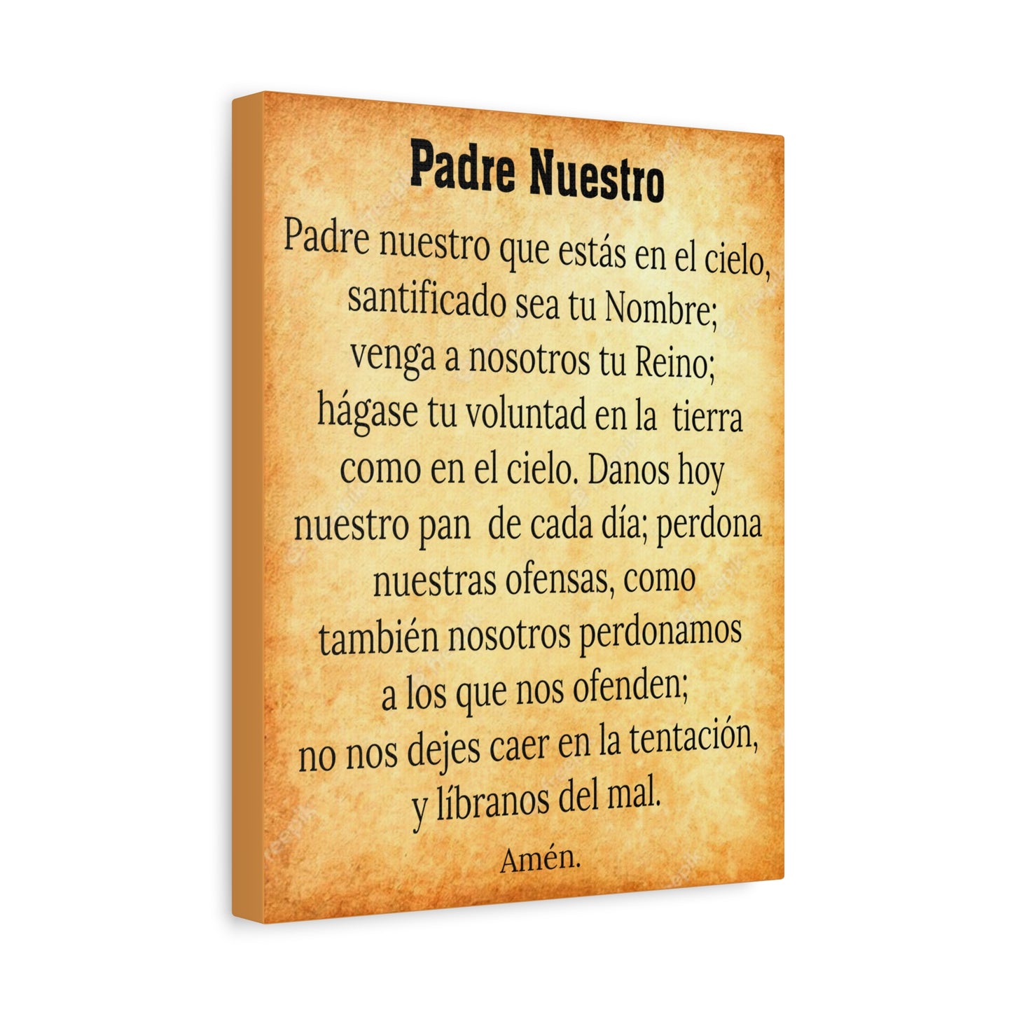 Scripture Walls Padre Nuestro Lords Prayer Gold & White Christian Wall Art Print Ready to Hang Unframed