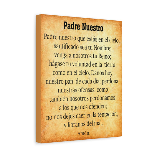 Scripture Walls Padre Nuestro Lords Prayer Gold & White Christian Wall Art Print Ready to Hang Unframed