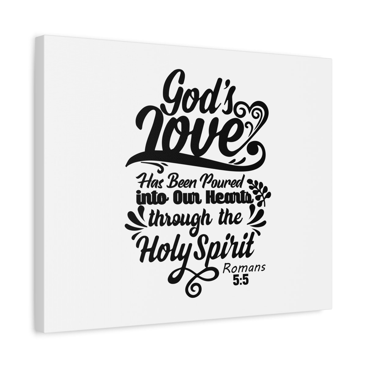 Scripture Canvas God's Love Romans 5:5 Christian Wall Art Bible Verse Print Ready to Hang