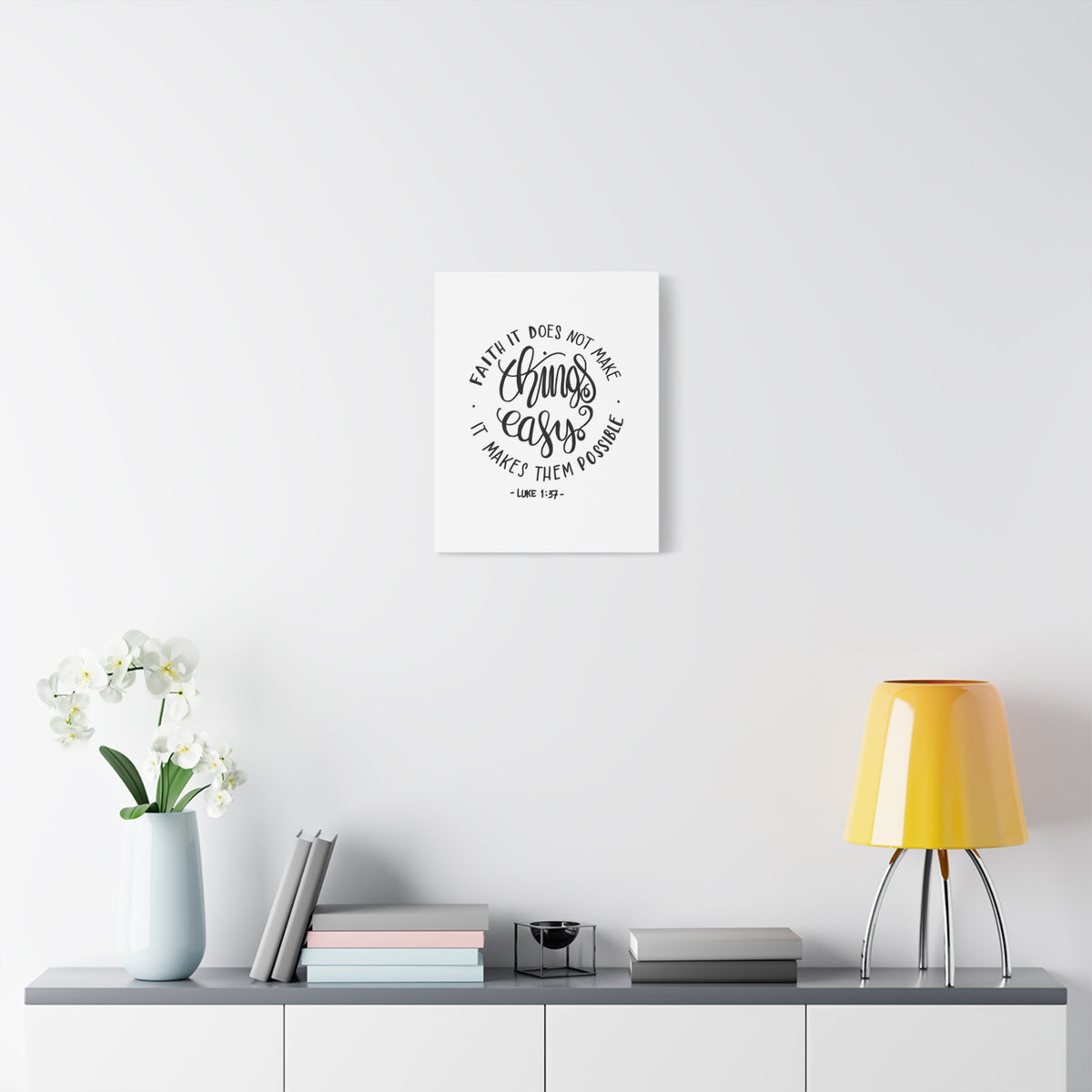 Scripture Canvas Make Things Easy Luke 1:37 Christian Wall Art Bible Verse Print Ready to Hang