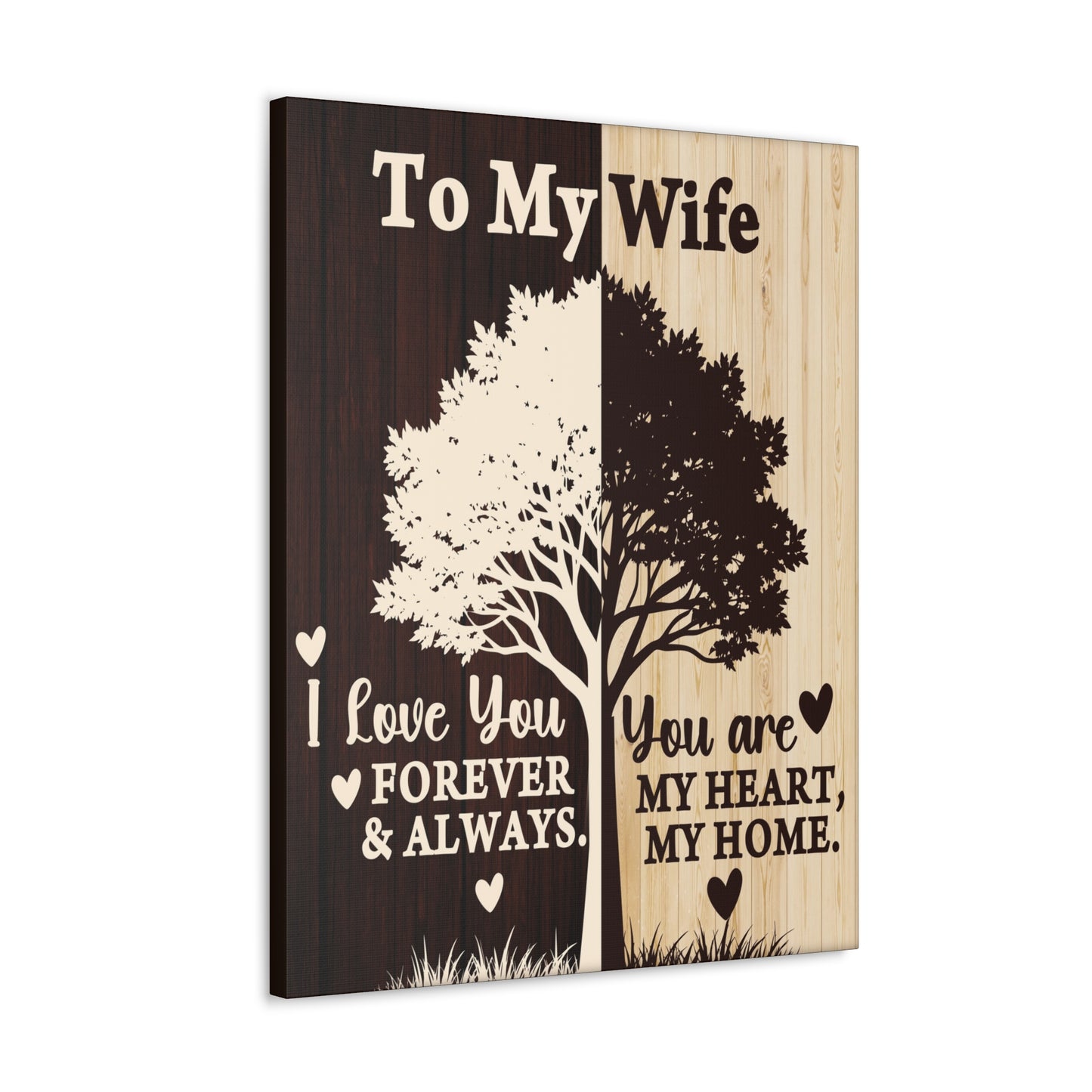 To My Wife Heart and Home Canvas Wall Art - A Timeless Gift of Love