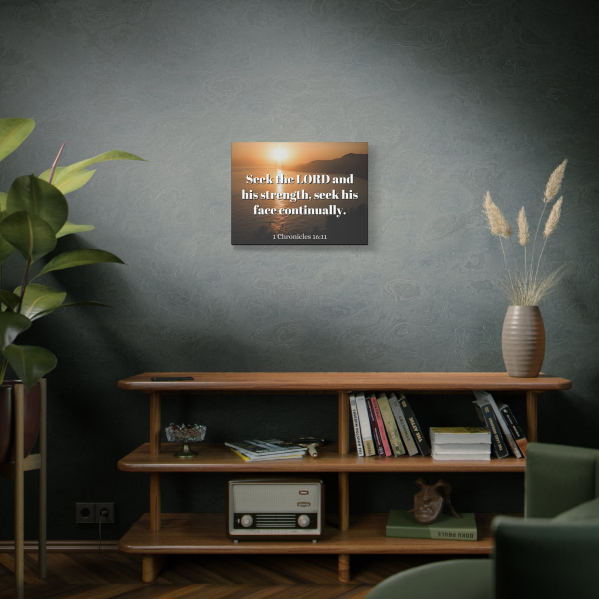 Scripture Canvas Seek The Lord Continually 1 Chronicles 16:11 Christian Wall Art Bible Verse Print Ready to Hang