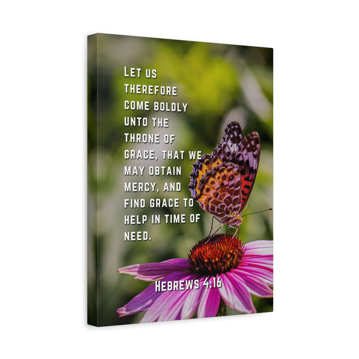 Scripture Canvas Throne Of Grace Hebrews 4:16 Christian Wall Art Bible Verse Print Ready to Hang
