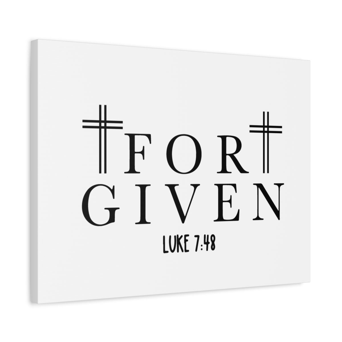 Scripture Canvas Forgiven Luke 7:48 Christian Wall Art Bible Verse Print Ready to Hang